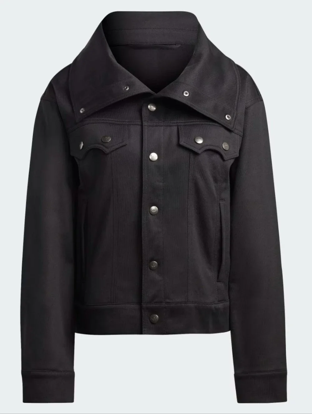adidas Black Lightweight Shirt Jacket with Snap Front
